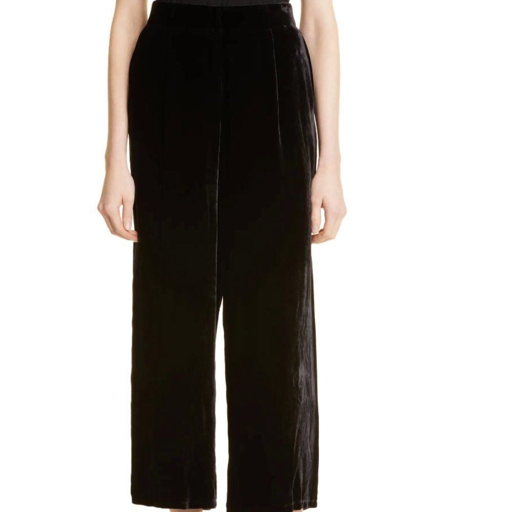 Eileen Fisher wide leg velvet ankle pant, sz PS/PP, NWT